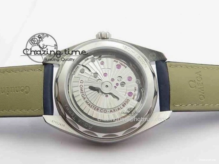 0126 Affordable 2017 Aqua Terra SS XF Best Edition Blue Textured Dial On Blue Leather Strap A 8159